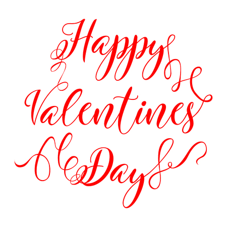 valentines day vintage lettering on white backgroundのイラスト素材