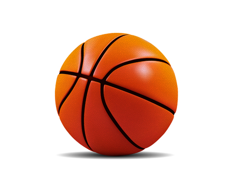 Vector Basketball ball isolated on a white background. Realistic Fitness symbolのイラスト素材