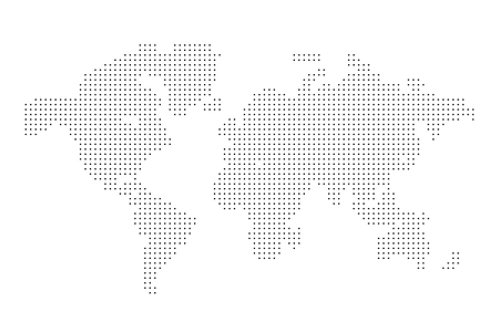 World map point dots composition, representing the global on white, Global network connection, international meaning, tourism. Map digital designのイラスト素材