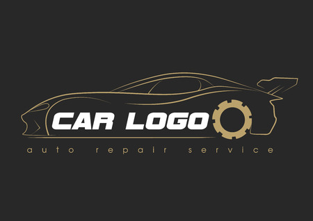 Car service logo template design icon or label. Automotive car repair service and restoration template.のイラスト素材