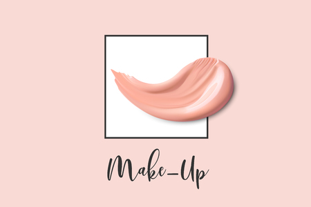 Cosmetic Logo concept. Design of Liquid foundation smudge smear stroke.のイラスト素材