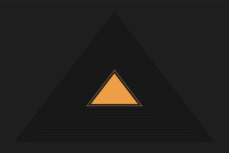 Triangles in triangles black design. Abstract triangular polygonal geometric background.