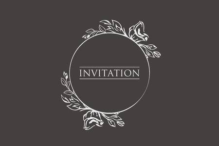 Floral spring invitation frame.のイラスト素材