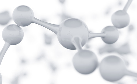 Abstract molecules design. Atoms. Abstract background for chemistry science banner or flyer. Science or medical background. 3d rendering illustration.の写真素材