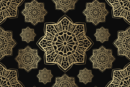 Ramadan islamic round pattern elements.のイラスト素材