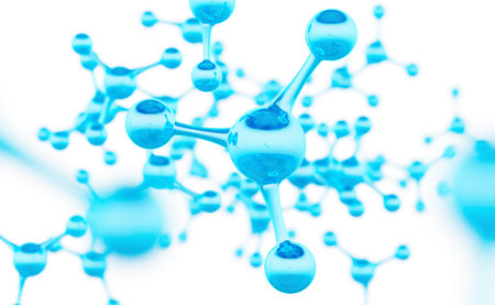Abstract molecules design. Atoms.