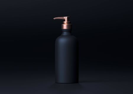 Dispenser bottle on darkの写真素材