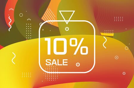 Trendy liquid fluid yellow background. Gradient wavy sale banner design. Template for greeting card or flyerのイラスト素材