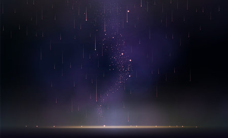 Abstract vector background, studio with lights and empty space for product placement.