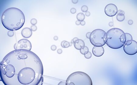 Abstract molecules design. Atoms. Abstract background for chemistry science banner or flyer. Science or medical background. 3d rendering illustrationの写真素材