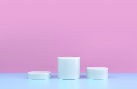 Round podium, pedestal or platform, Cosmetic  for product presentation.