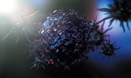 Covid-19 virus cells or bacteria molecule.