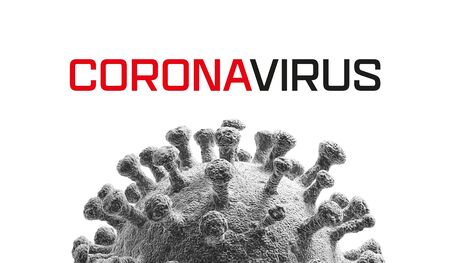 Virus isolated on white. Close-up of coronavirus cells or bacteria molecule. Flu, view of a virus under a microscope, infectious disease. Bacteria infected organism. Virus Covid-19. 3d Renderingの写真素材