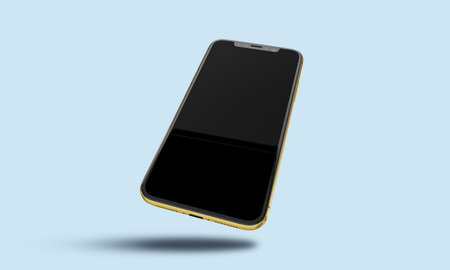 Premium mobile phone blank screen mock up template. Modern smartphone mockup, 3D rendering.