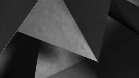 Abstract gray geometric shapes of triangles. Concrete background. 3d Renderingの写真素材