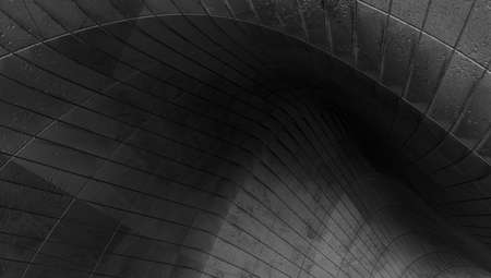 Abstract modern architecture. Gray concrete background. Geometric tunnel. 3d rendering.の写真素材