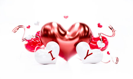 I love you concept for happy valentines day, 3D Renderingの写真素材