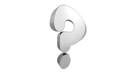 Font metellic silver 3d glossy question mark sign, Premium 3D renderingの写真素材