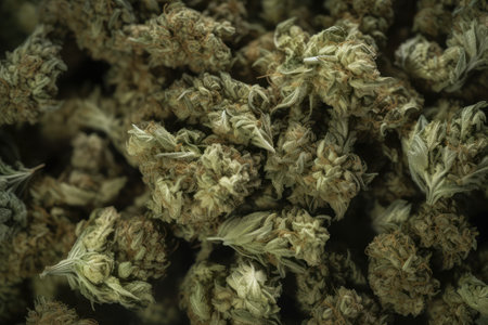 marijuana, a colossal heap of groomed retail pot, the upsides of cannabis, therapeutic and medicinal effects of weedの写真素材
