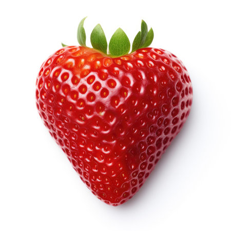Red berry strawberry isolated on white backgroundの写真素材
