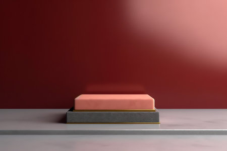 Scene with platform. 3d rendering podium. Stand to show cosmetic products. Stage showcase on pedestal cosmetic 3d studioの素材