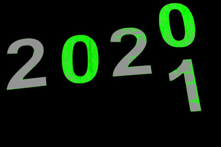 New year 2020 changing the concept for 2021, changing the numbers.の写真素材