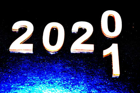 New year 2020 changing the concept for 2021の写真素材