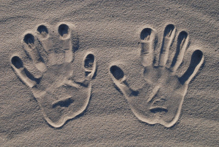 hand track on the sand