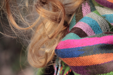 Young, smiling and pretty woman photoset in the autumn parkの写真素材