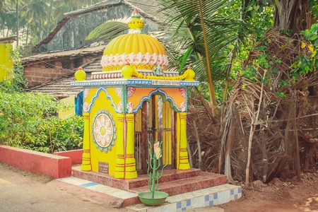 Small home Temple. Goa, Indiaの写真素材