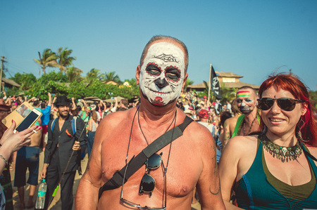 India, Goa - February 21, 2017 Annual Freak Carnival in Arambolのeditorial素材