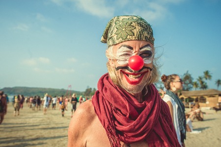 India, Goa - February 21, 2017 Annual Freak Carnival in Arambolのeditorial素材