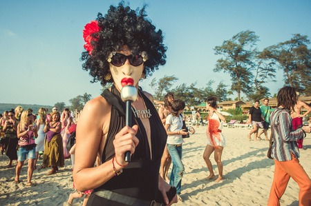 India, Goa - February 21, 2017 Annual Freak Carnival in Arambolのeditorial素材