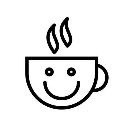 Hot drink with smile vector iconのイラスト素材