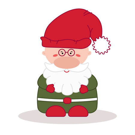 Santa Claus. Little gnome in red hat.のイラスト素材
