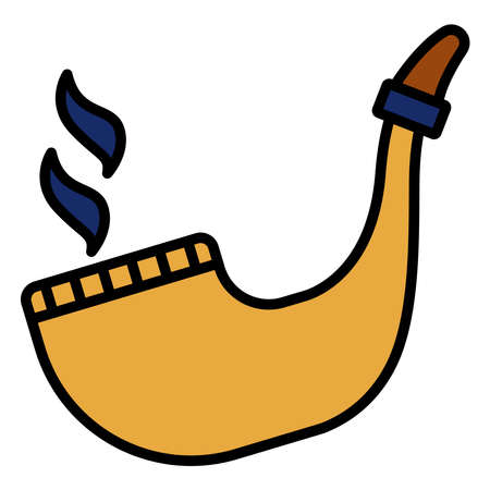 Wooden smoking pipe icon. Vector.のイラスト素材