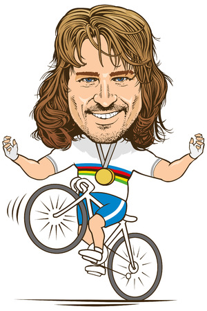 cartoonPeter Sagan Slovakia bicycle racer world championのイラスト素材