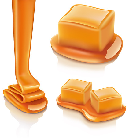 caramel isolated on white backgroundのイラスト素材