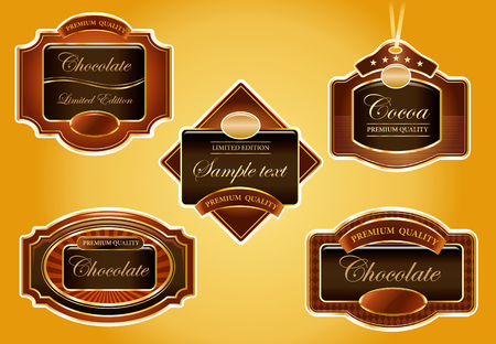 set of different chocolate labelsのイラスト素材