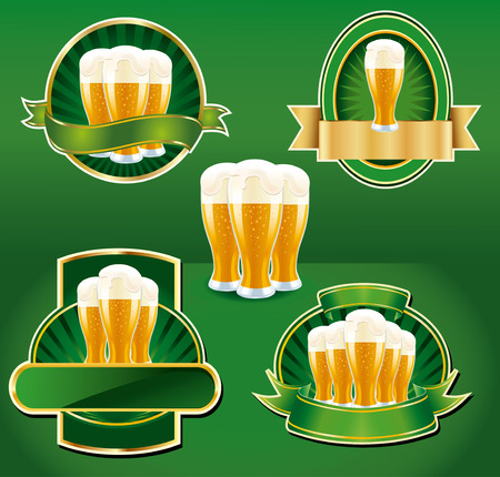 group of luxury beer labelsのイラスト素材