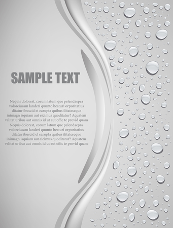 Water drops on grey backgroundのイラスト素材