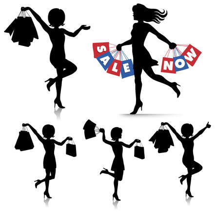 bags female silhouettesのイラスト素材