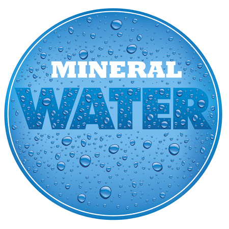 mineral water design with fresh water dropsのイラスト素材