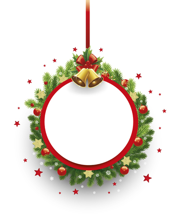 Merry christmas  banner with space for textのイラスト素材