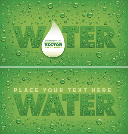 Fresh water drops on natural greenのイラスト素材