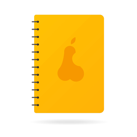 flat orange notebook blocknote zigzag yellowのイラスト素材