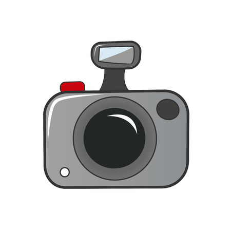 Flat photo camera icon of vector illustrationのイラスト素材