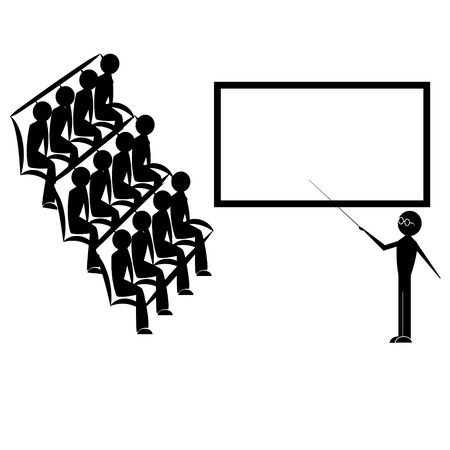 Lecturer teaching studentsのイラスト素材