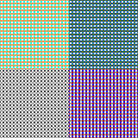 Seamless pattern reminded Scottish fabric.A set of four illustrations.のイラスト素材