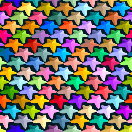 Abstract seamless pattern consisting of multi-colored stars.のイラスト素材